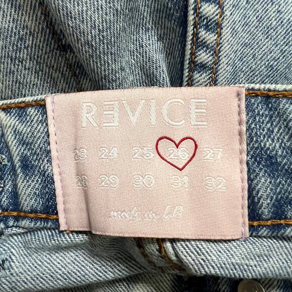 Revice Melrose Jean Shorts 26 Over It Denim Distressed Fold Over Cutoff Frayed - Picture 6 of 7